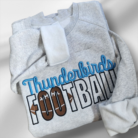 Crewneck Mascot Football 3D Embroidered