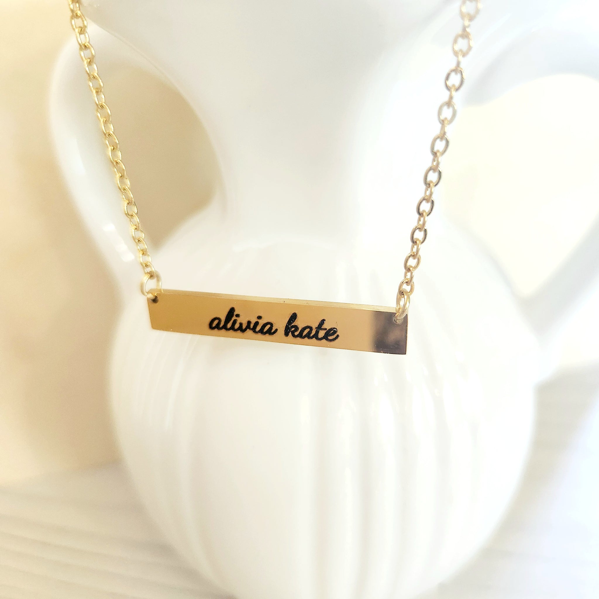 Personalized Engraved Bar Necklace