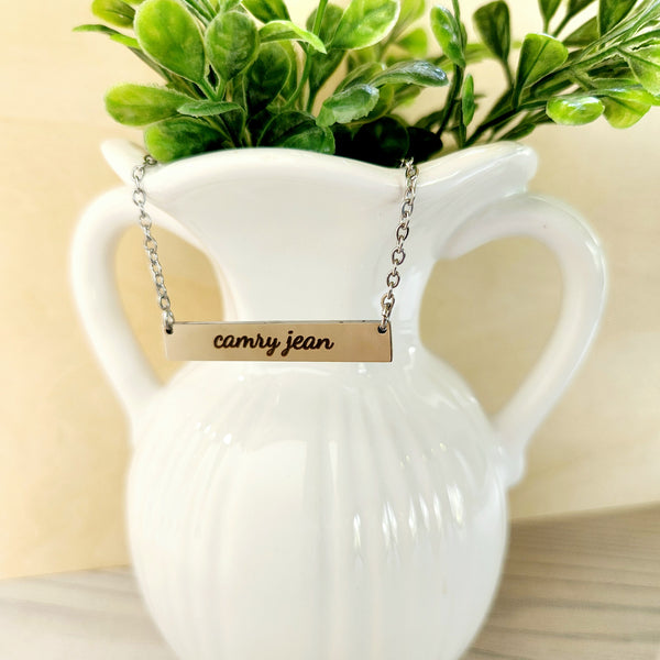 Personalized Engraved Bar Necklace