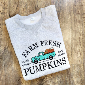 Embroidered Farm Fresh Pumpkins Crewneck