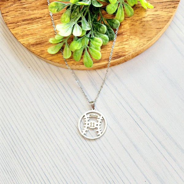 “All-Star” Personalized Baseball/ Softball Necklace – Hit It Out of the Park!