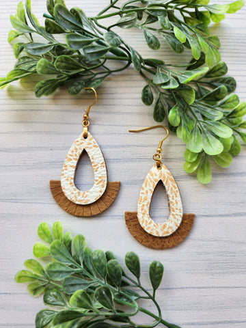 Bohemian Fringe Teardrop Leather Earrings