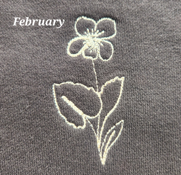 Personalized Mom, Birth Flower Embroidered Crewneck