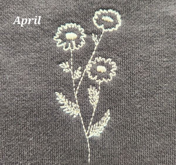 Personalized Mom, Birth Flower Embroidered Crewneck