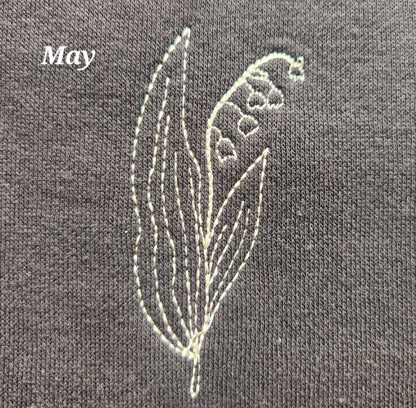 Personalized Mom, Birth Flower Embroidered Crewneck