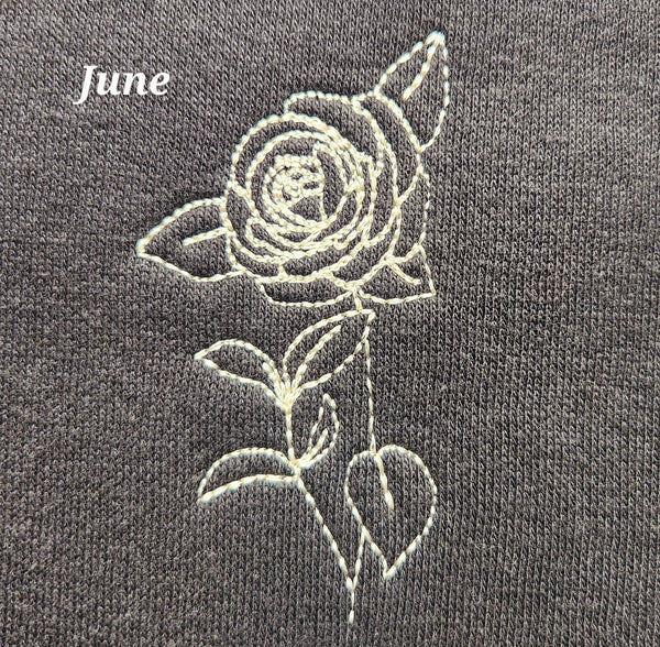 Personalized Mom, Birth Flower Embroidered Crewneck