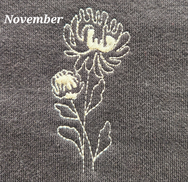 Personalized Mom, Birth Flower Embroidered Crewneck