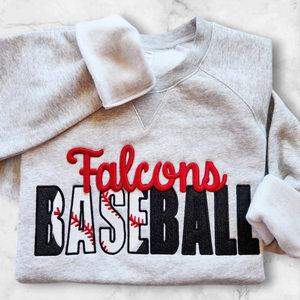 Crewneck Mascot Baseball 3D Embroidered