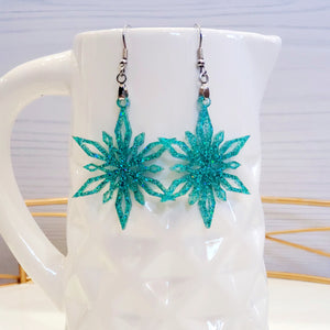 Glitter Snowflake Earrings