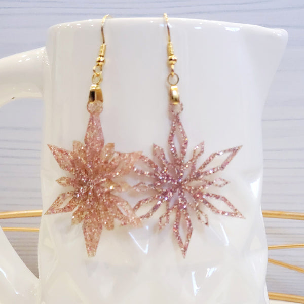 Glitter Snowflake Earrings