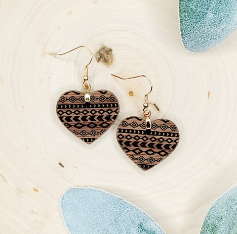 Valentine Aztec Heart Earrings - Multiple options available