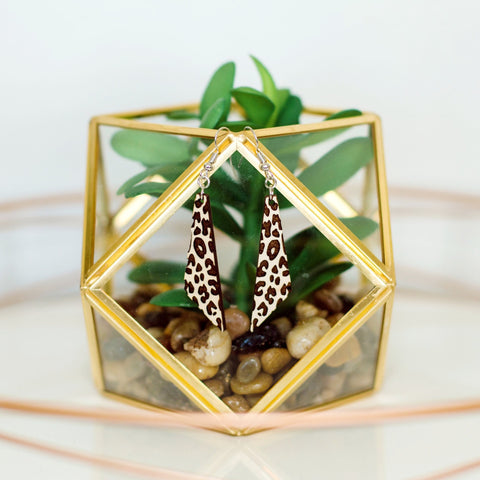 Geometric Leopard Earrings