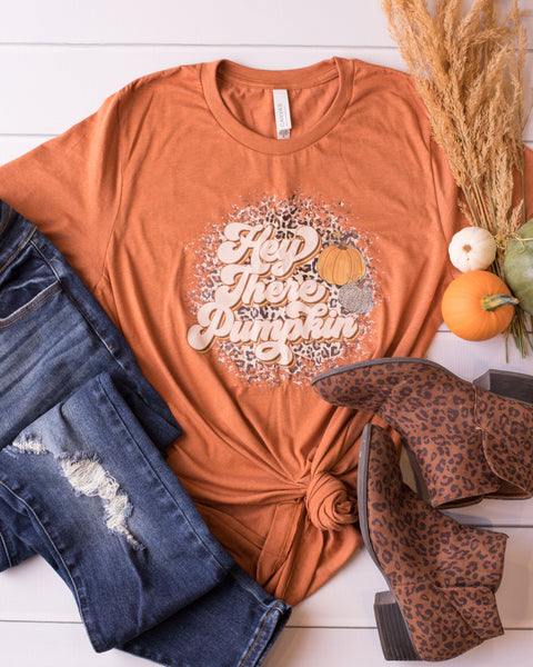 Fall Hey There Pumpkin Graphic Tee