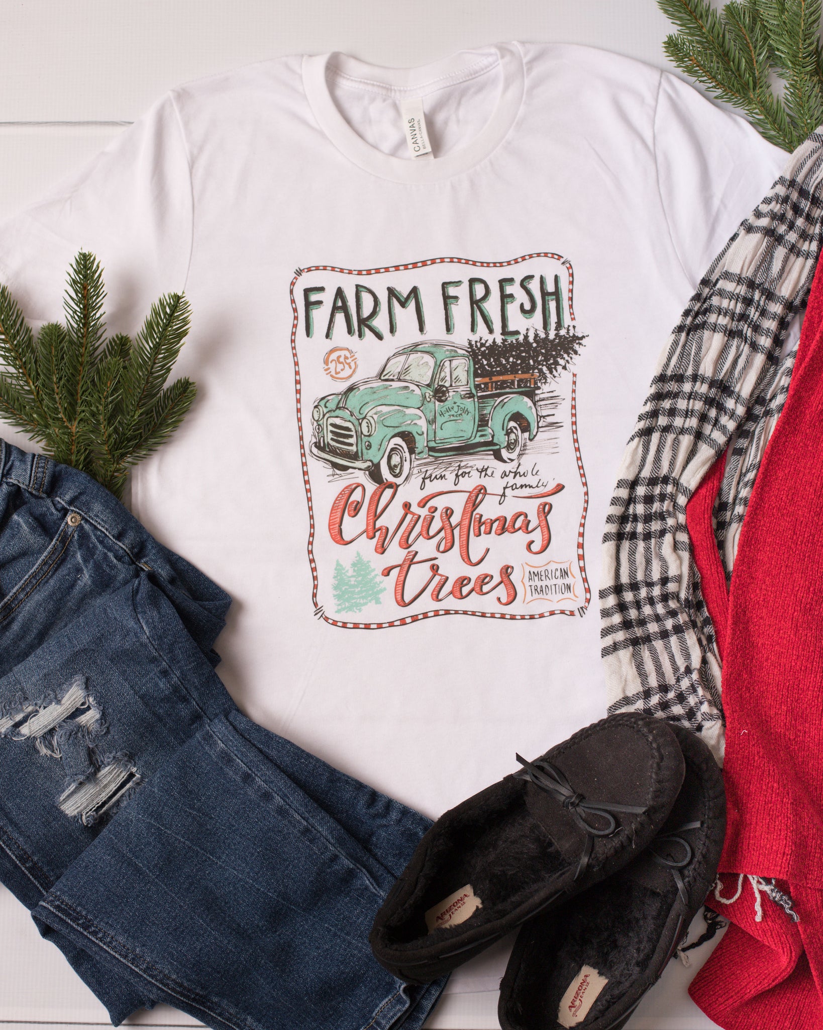 Farm Fresh Christmas Trees Graphic Tee