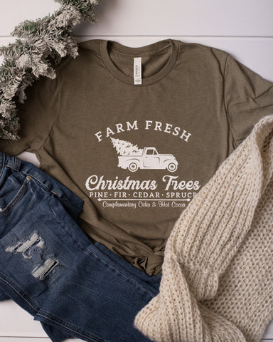 Christmas Farm Fresh Trees Graphic Tee