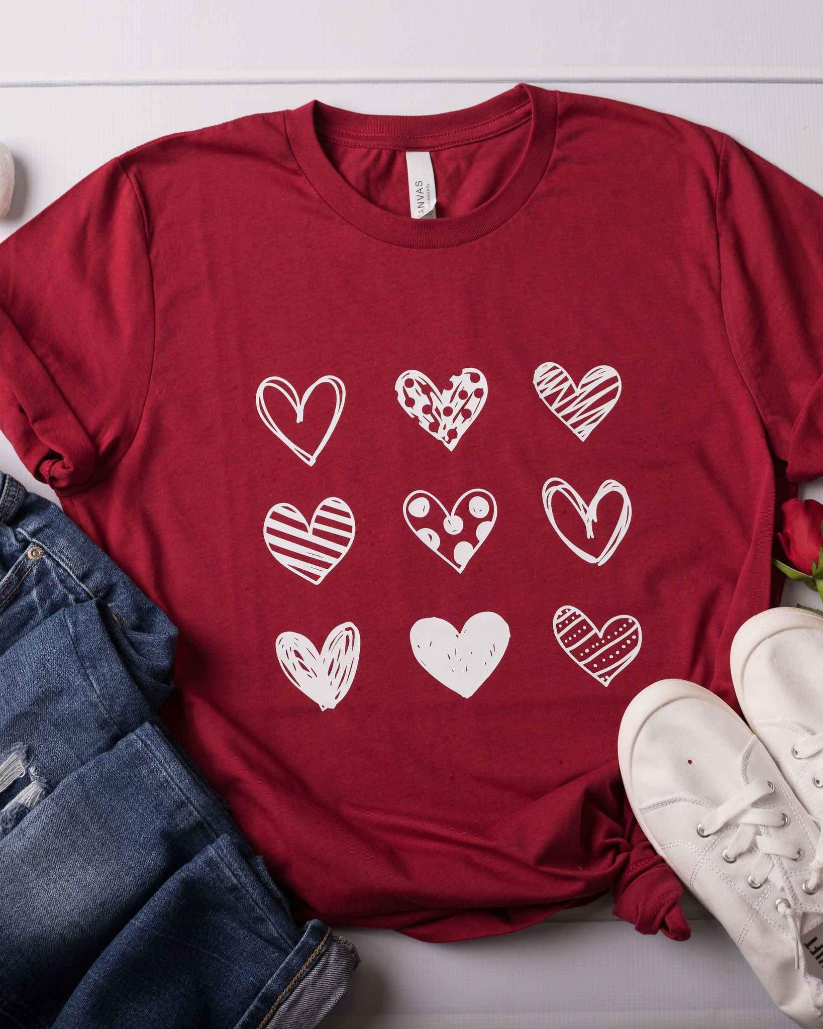 Mixed Hearts Graphic Tee