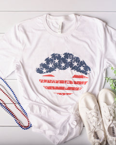 American Flag Lips Graphic Tee